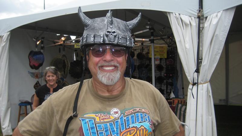 Steve with his new helmet