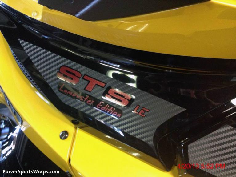 STS LE decal- A nice close up so you can see the carbon fiber film.  Email:pete@powersportswraps.com  814-838-6377