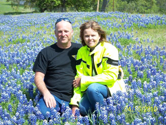 Syclemom "Cindy" and myself west of austin on Tx. 71