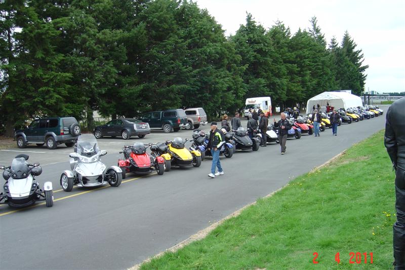 Taupo NZ Line up of Spyders as they arrive