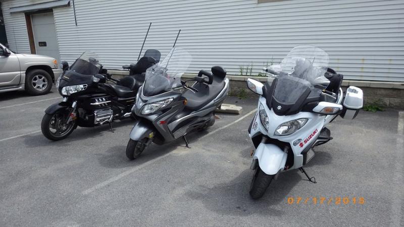 The bikes out for a ride with dad on my Burg 400, Bro on my Burg 650, and me on the Wing