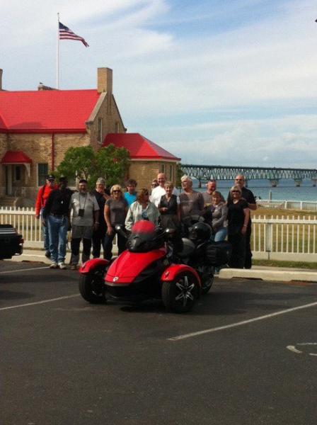 The gang posing before going over the bridge.