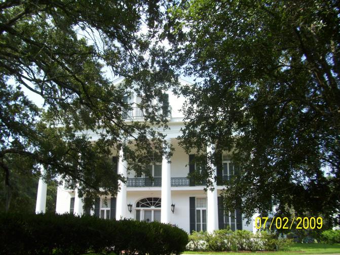 The Manor through the trees.