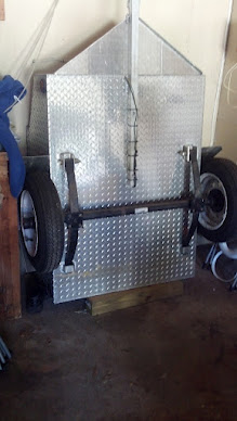 the new trailer in storage position.