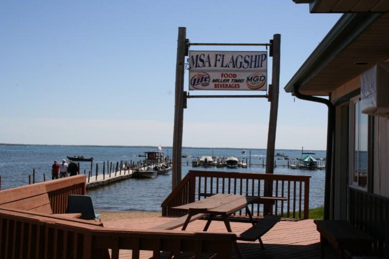 The view of the lake! That's Kaye Caswell's brother's launch on the left side of the dock!