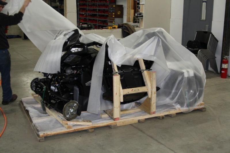 The whole thing was wrapped in plastic to protect it during shipping should the crate plastic(similar to tyvec)tear.