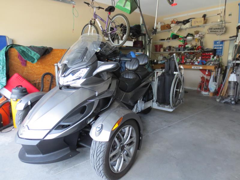 There is plenty of room for my wife to get on the bike. She usually does this from the opposite side.