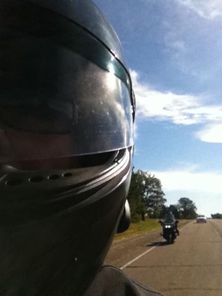 There's Ed our only motorcycle on the ride.