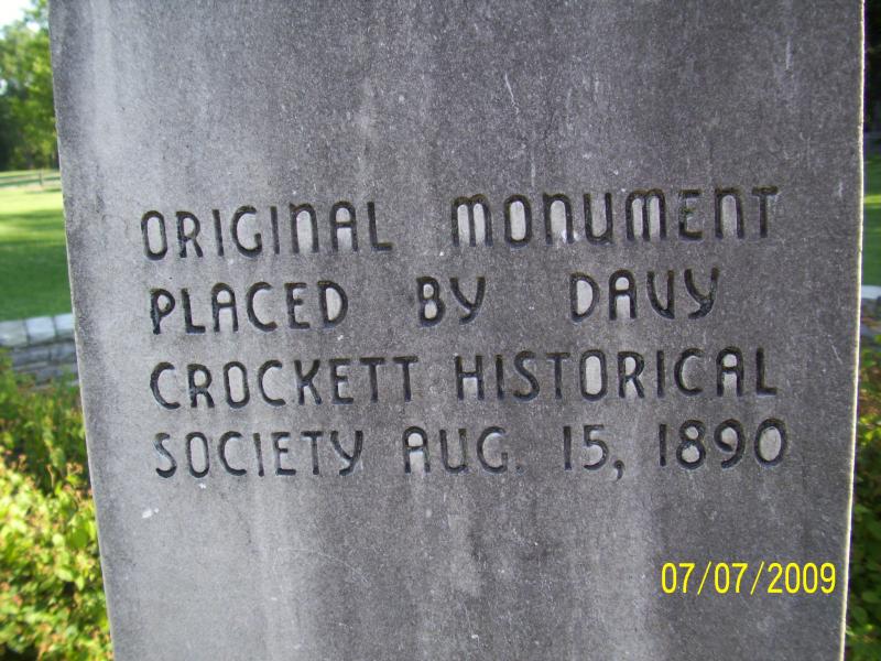 This is on the side of the monument.