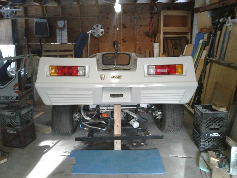 This shows the height of the rear when I received the car ... the rear lip is 50 inches from the ground ....the rear Radiator has now been removed als