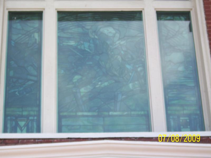 Tiffany Window in the court house. Lighting didn't help, but it is there in Abingdon, VA.