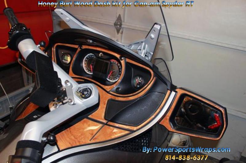 To order Honey Burl dash kit for your Spyder call 814-838-6377