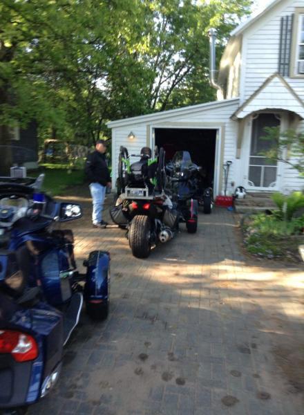 Tommy & Seth getting to head out to Casewell's from our house.