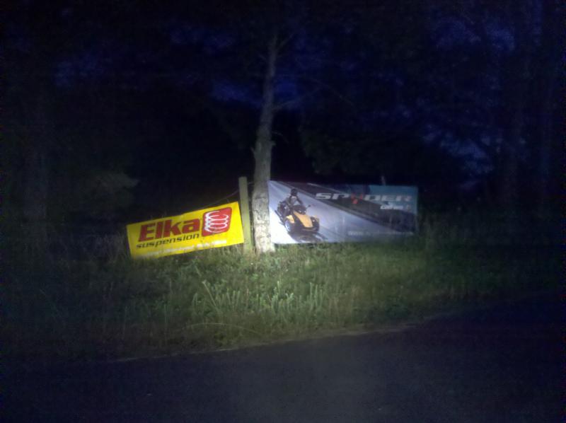 Took Teddy for a quick ryde after the Bar-B-Q was over. These signs were at the beginning of his driveway to help point people in the right direction.