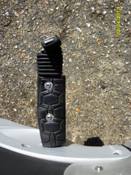 Top view of extension to OEM Footrest due to disability -
Pre Seal Floorboards