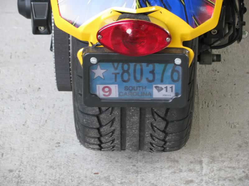 TricPlate is turned on, showing my license plate to the world.