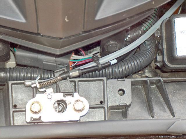 Trunk Release from top.  Sheath is poly tubing.