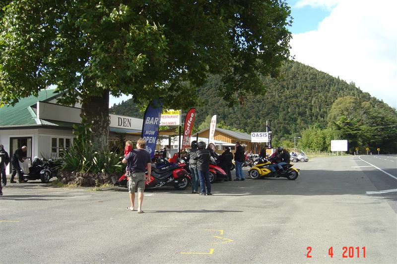 Turangi coffee stop half way round the lake Sunday ride
