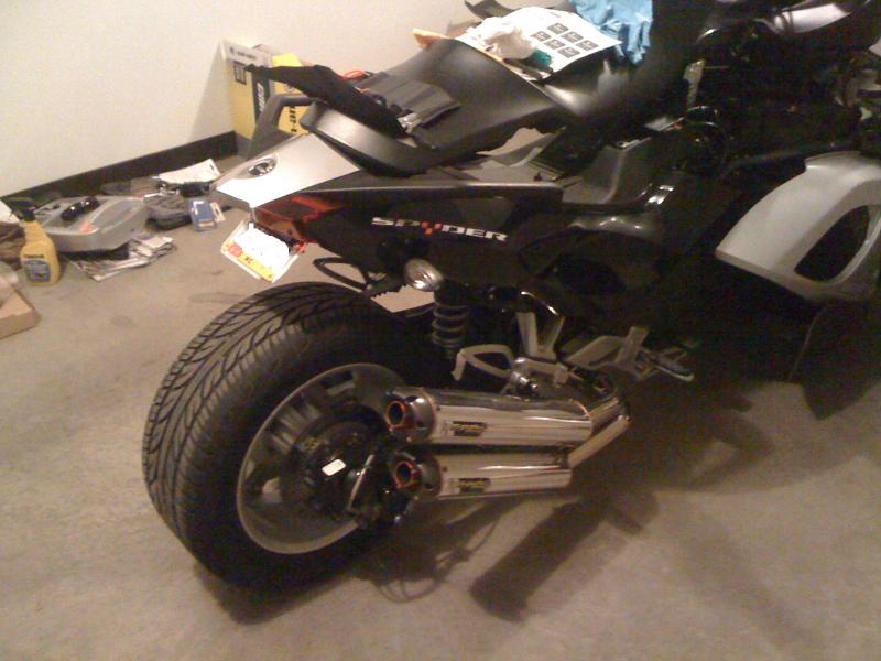 Two bro's exhaust and plate relocator