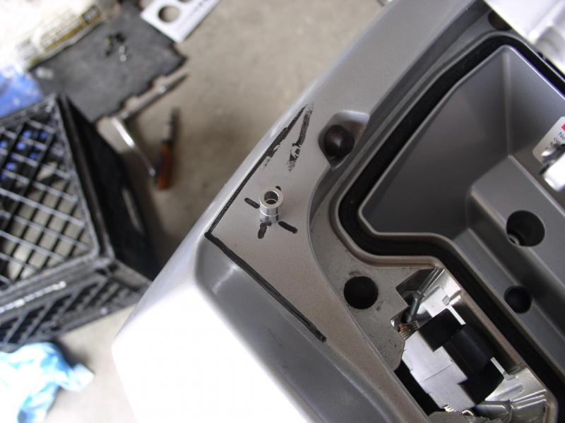 Using the spacers to check for clearance from the Back rest (top view)