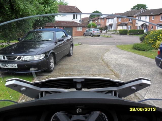 View out from with the New 23" Vented Windshield 
Zip ties not visible