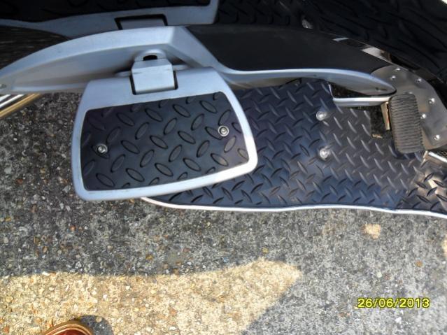 View with passenger footrest shown using Inspector Gadgets inserts & Seal Floorboards