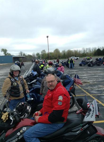 Waiting for the parade to begin.