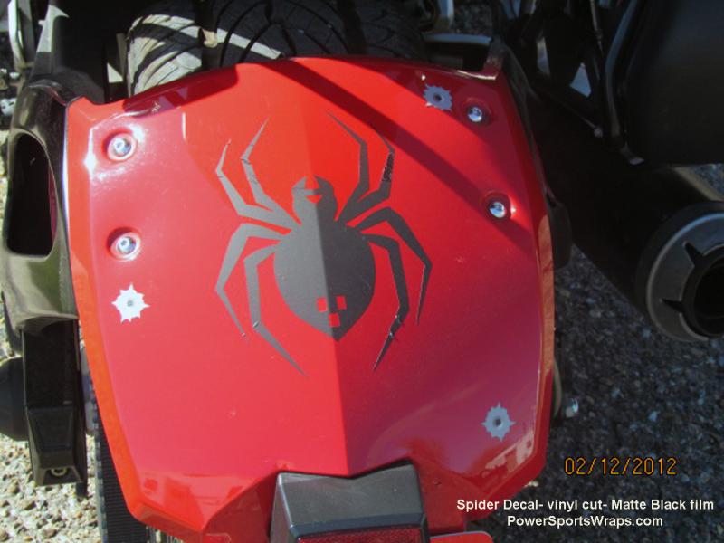 We produce a matching spider for his rear fender just to keep the them going on each side of the machine.