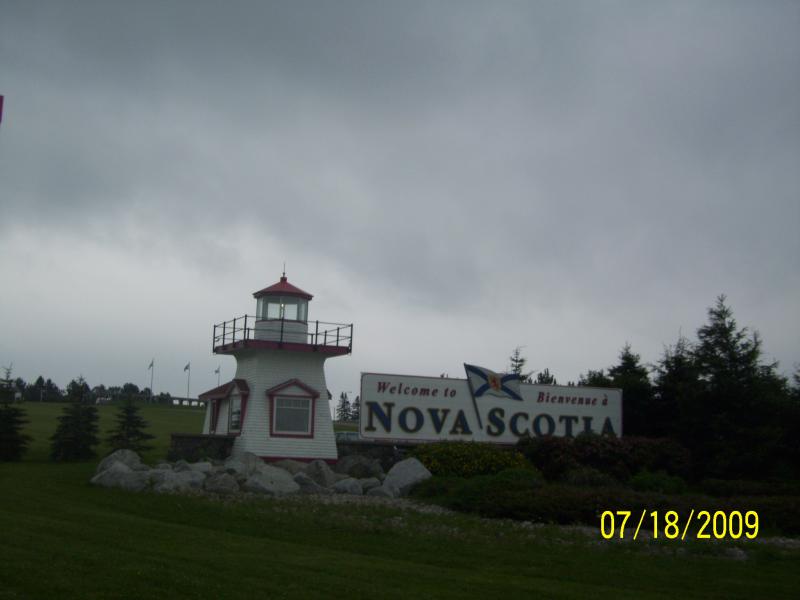 Welcome to Nova Scotia. Bienvenu a Nova Scotia. See that sky?