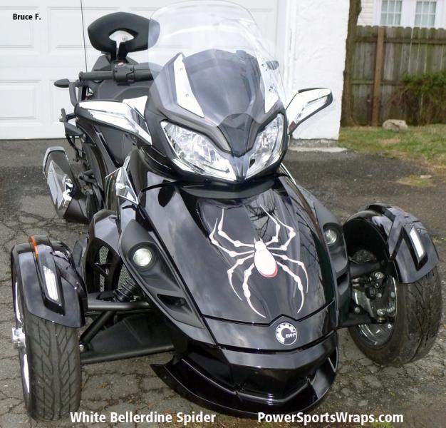 White Bellerdine  Spider  Funk Graphic for Spyder ST. 3D look with much detail in the image. Dress up your Spyder or Trailer with one of our White Bel