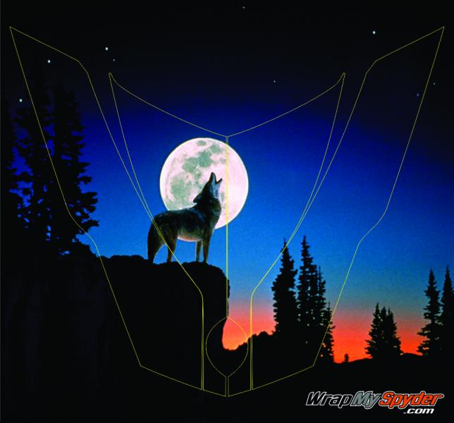 Wolf Cry Frunk wrap.  To order www.wrapmyspyder.com