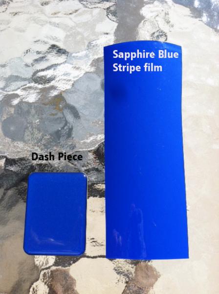 XI- Solid Blue Dash kit color along side Sapphire Blue stripe material